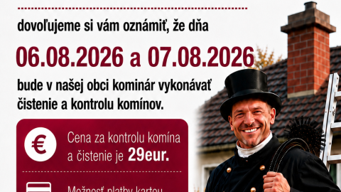Ponuka čistenia a kontroly komínov